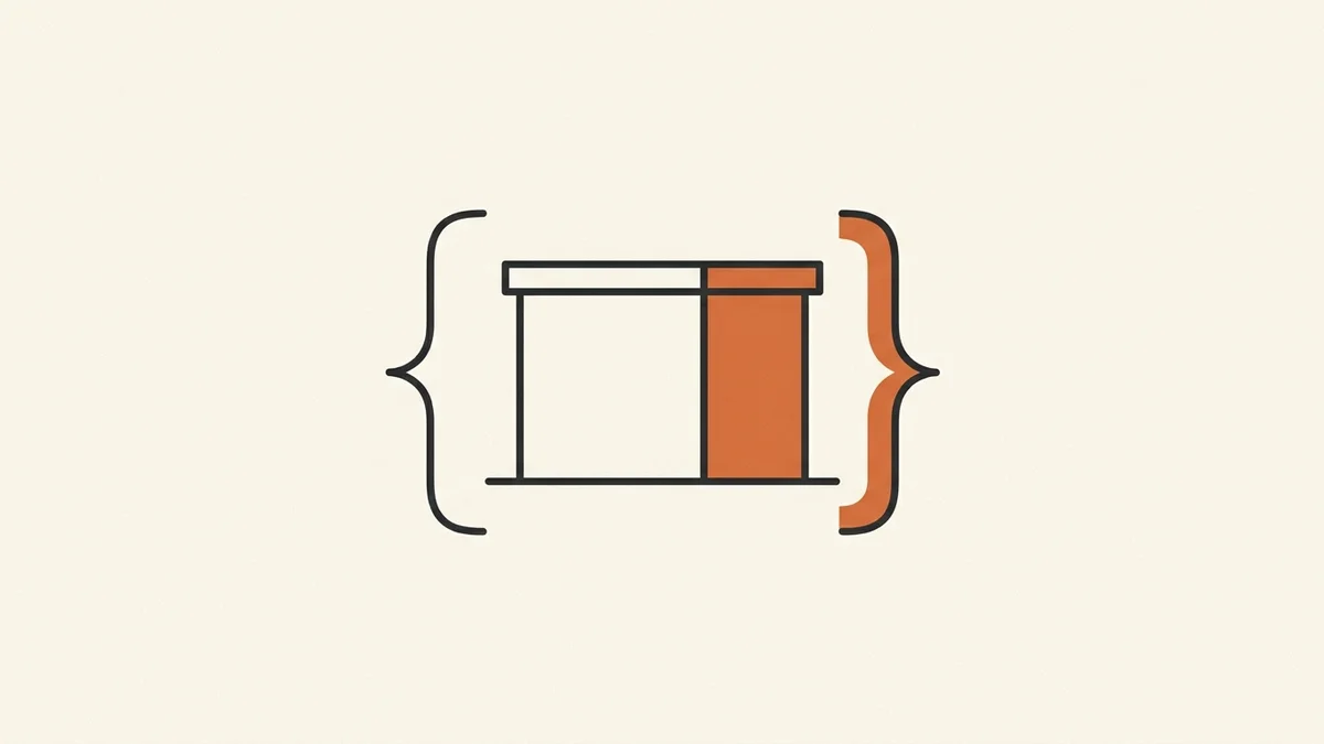 A minimal illustration of nested code brackets around a simple clinic building outline, one bracket marked in terracotta